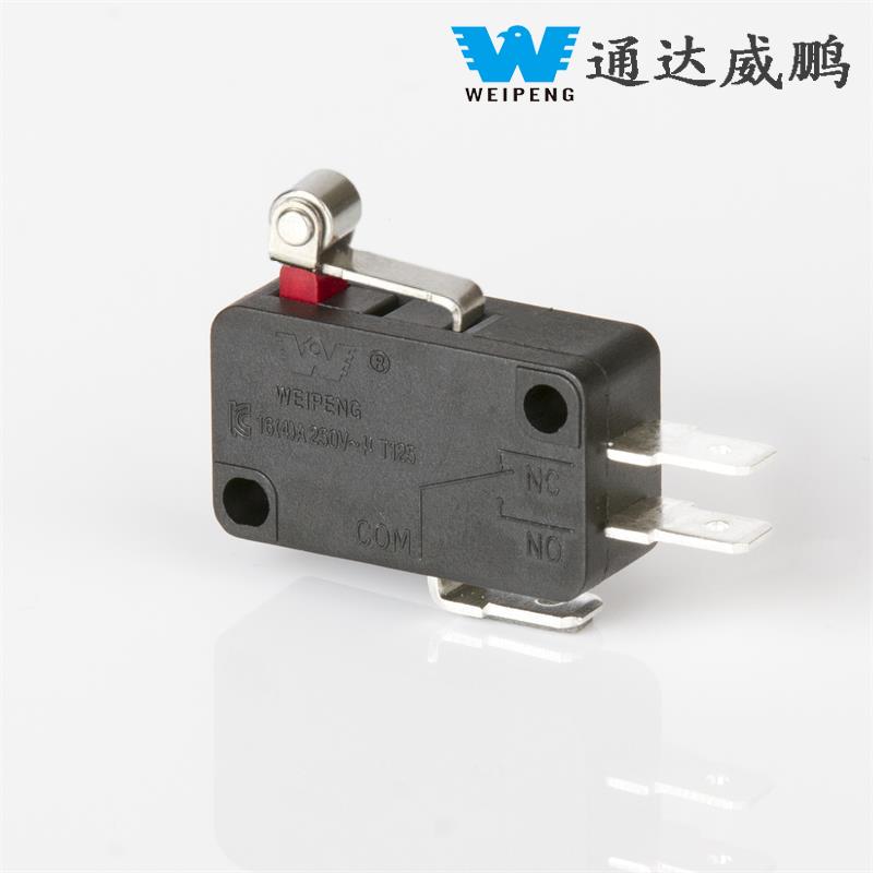 Microinterruptor de micro-ondas com rolo de reinicialização automática de 3 pinos 16A