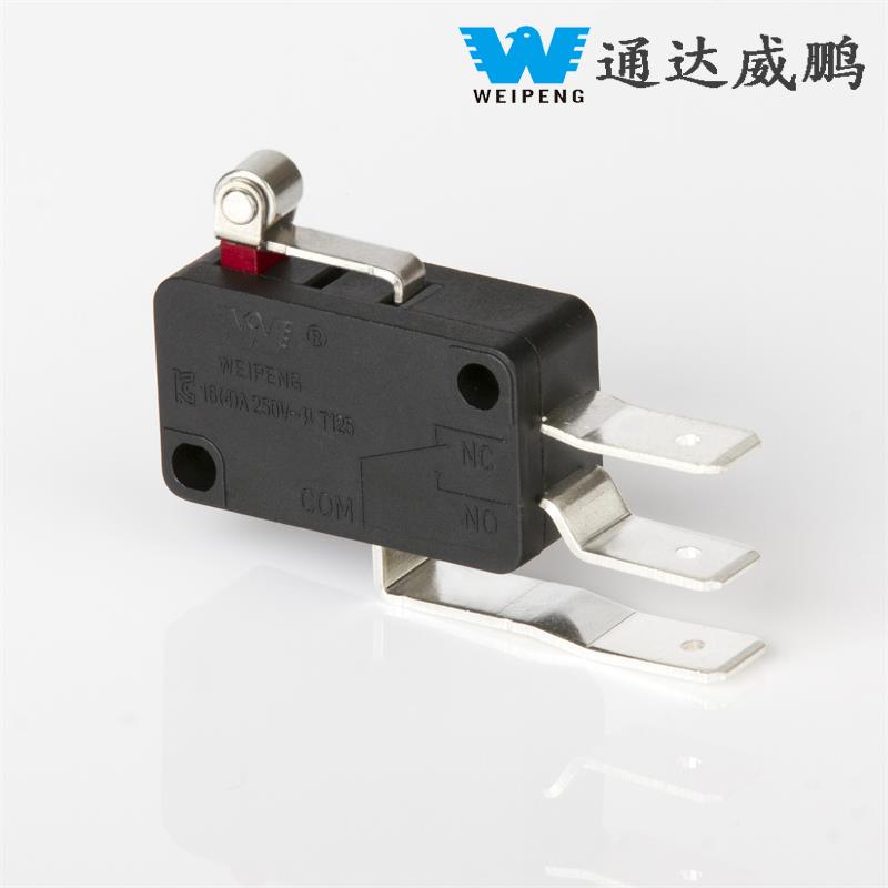 16A Microinterruptor de equipamento industrial à prova de poeira com contato de prata com reinicialização automática de 3 pinos