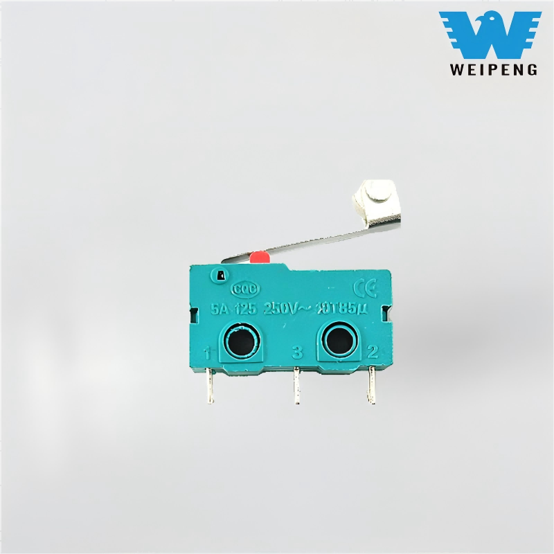 Botão de contato 5A/125V 250V Alça reta Microinterruptor de limite de viagem de três pinos