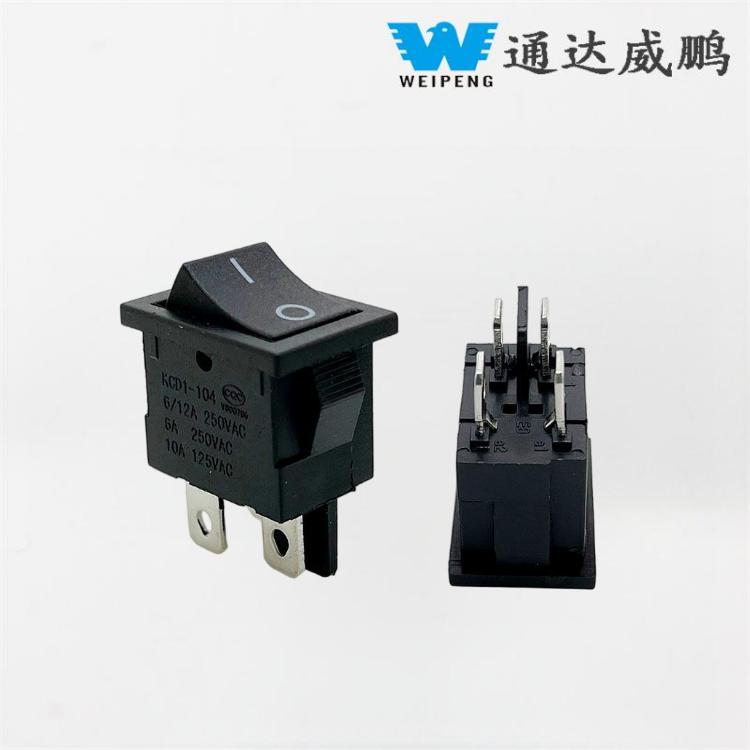 Interruptor tipo barco Kcd1 4 pinos 2 posições 15*21 Interruptor oscilante