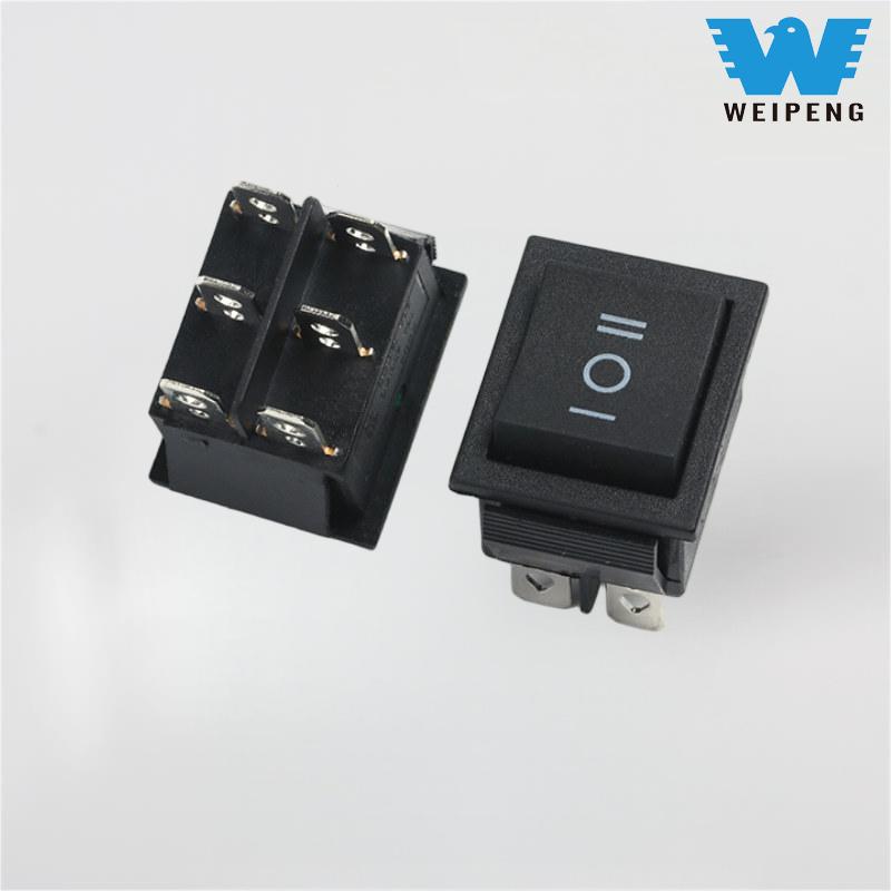 Interruptor oscilante preto KCD4 31 * 25mm 16A 250V