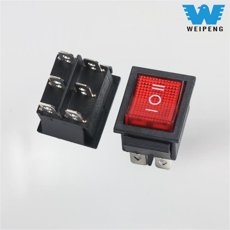 Dispensador de água Kcd4 3 posições 6 pinos 16A interruptor oscilante de alta corrente