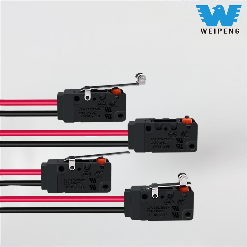 Microinterruptor com alça e rolo ajustáveis ​​do chicote elétrico