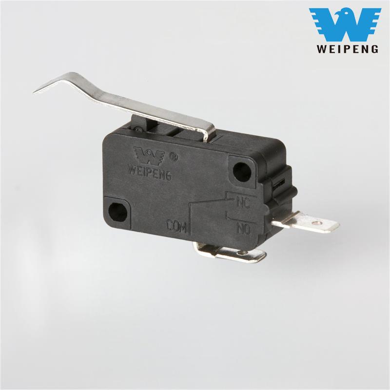 Microinterruptor do aquecedor de água normalmente aberto com contato prateado com alça de dois terminais
