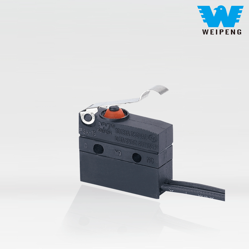 Microinterruptor à prova d'água selado IP67 com alavanca angular Weipeng 10A